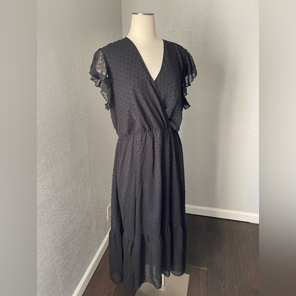 Black Swiss Dot Dress